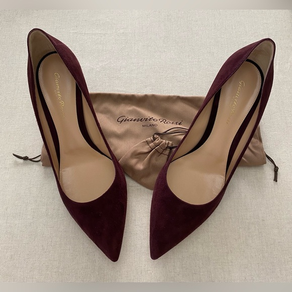 Gianvito Rossi - Burgundy 70 Suede Pumps, brand new, 3 inch heels, size 40 EU - Picture 5 of 5